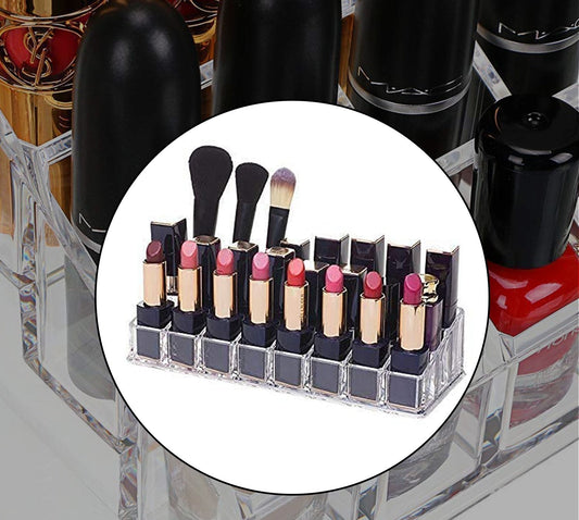 Acrylic Multi Purpose Lipstick Cosmetics Stand Display Holder 24 Section