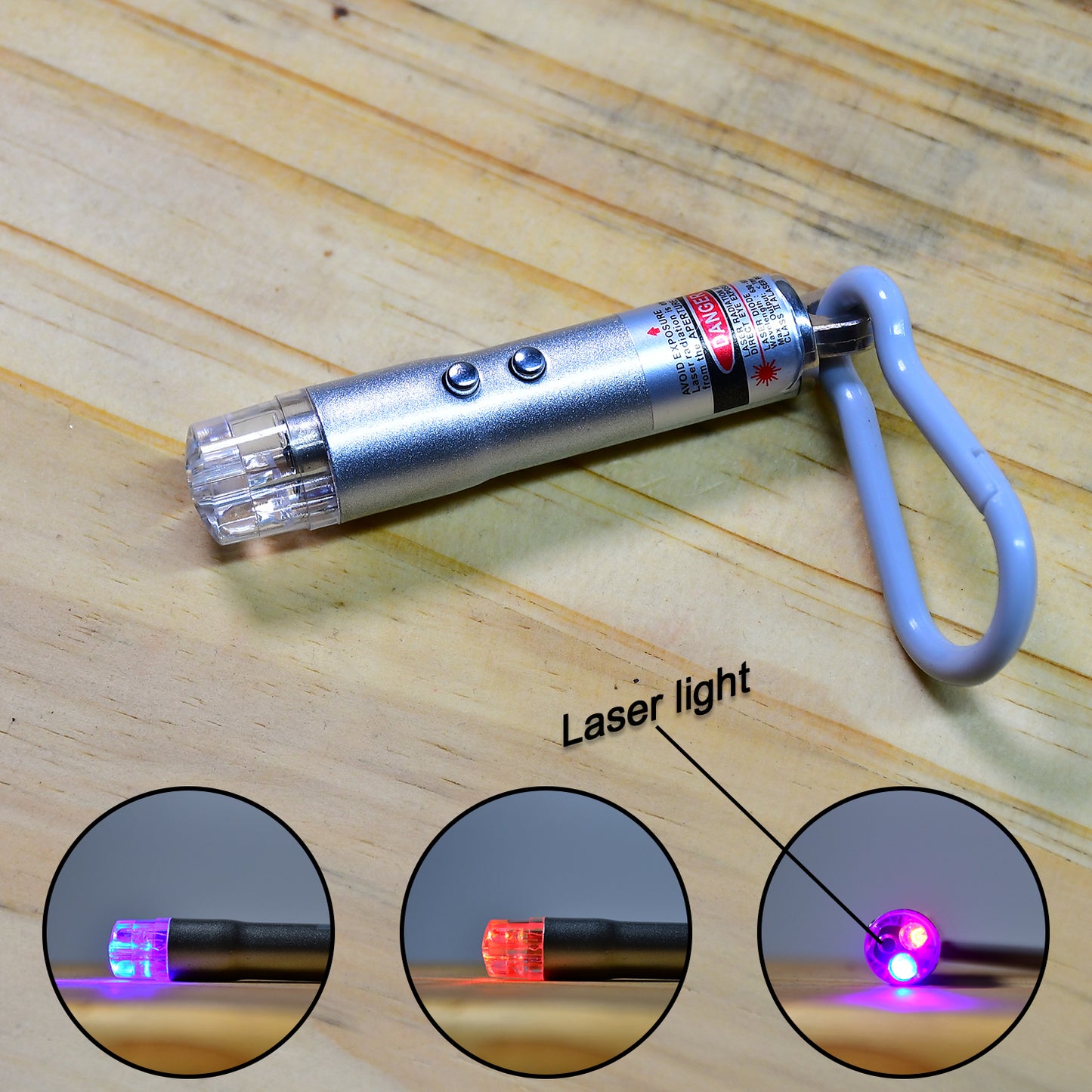 3 In1 Laser Light Led Flashlight + Torch Keychain + Laser Pointer